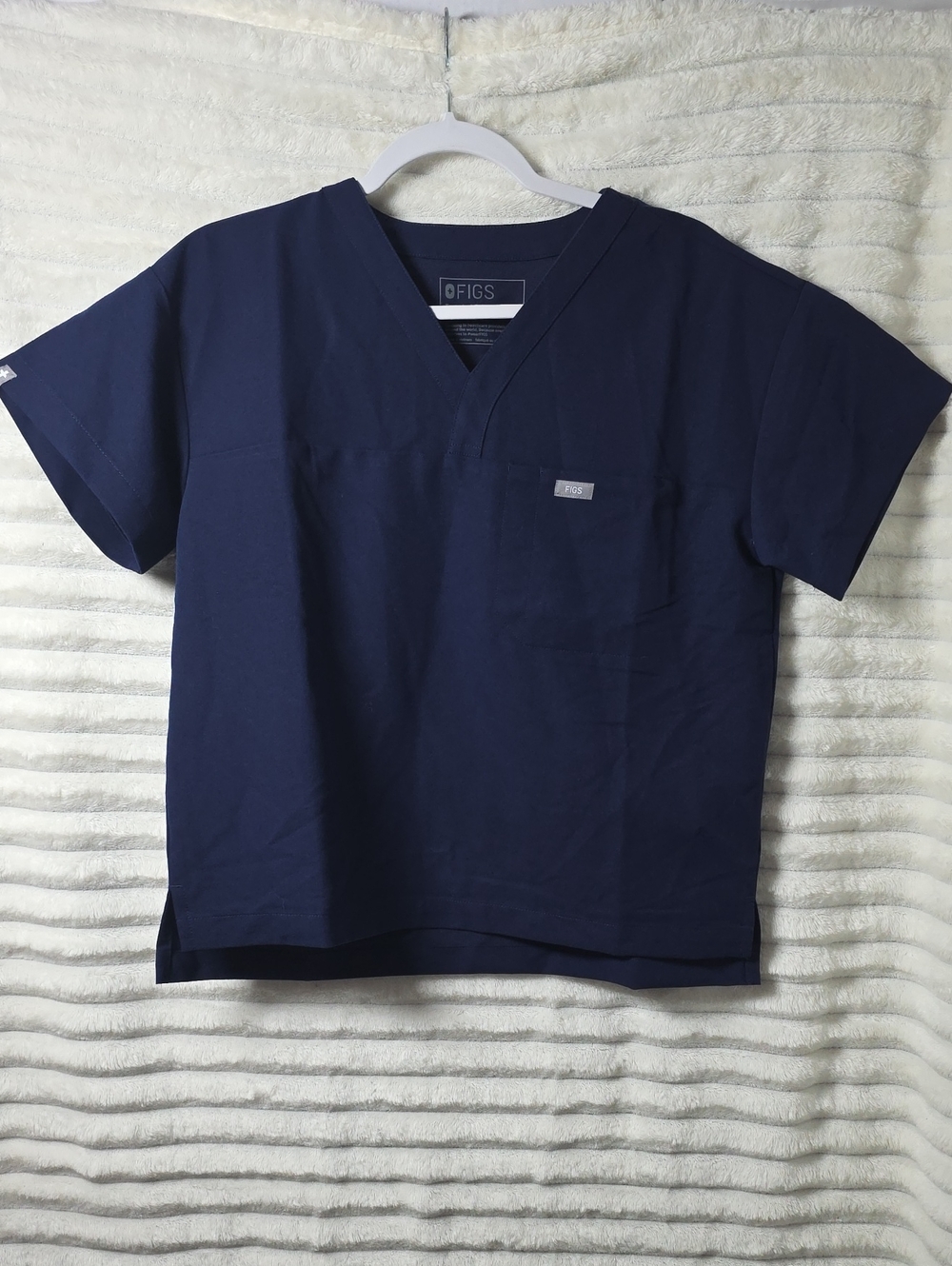 0433 Figs Navy V-Neck Scrub Top